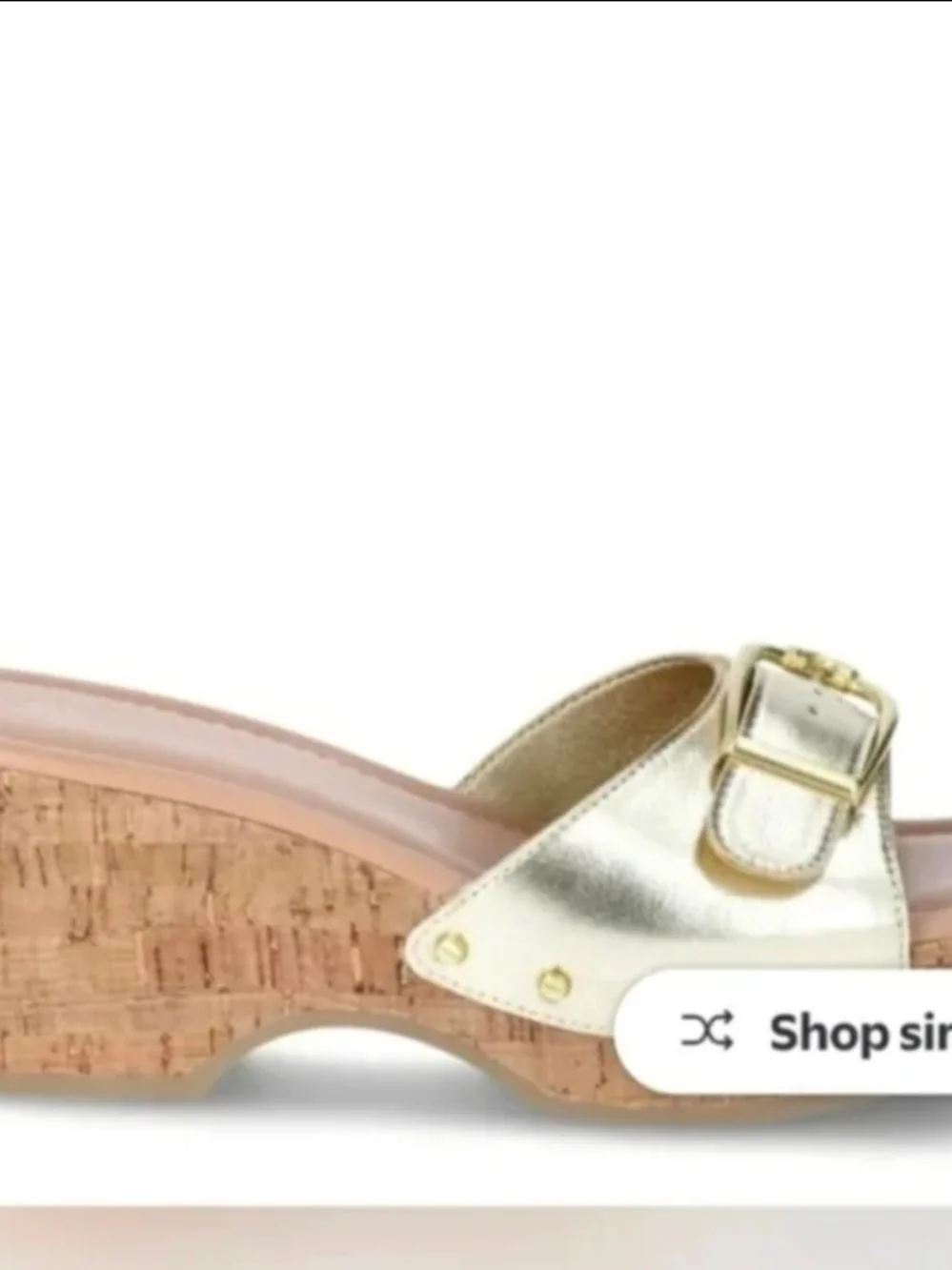 Time and Tru Women's Buckle Cork Platform Sandals In Metallic Gold NWT Size 7.5